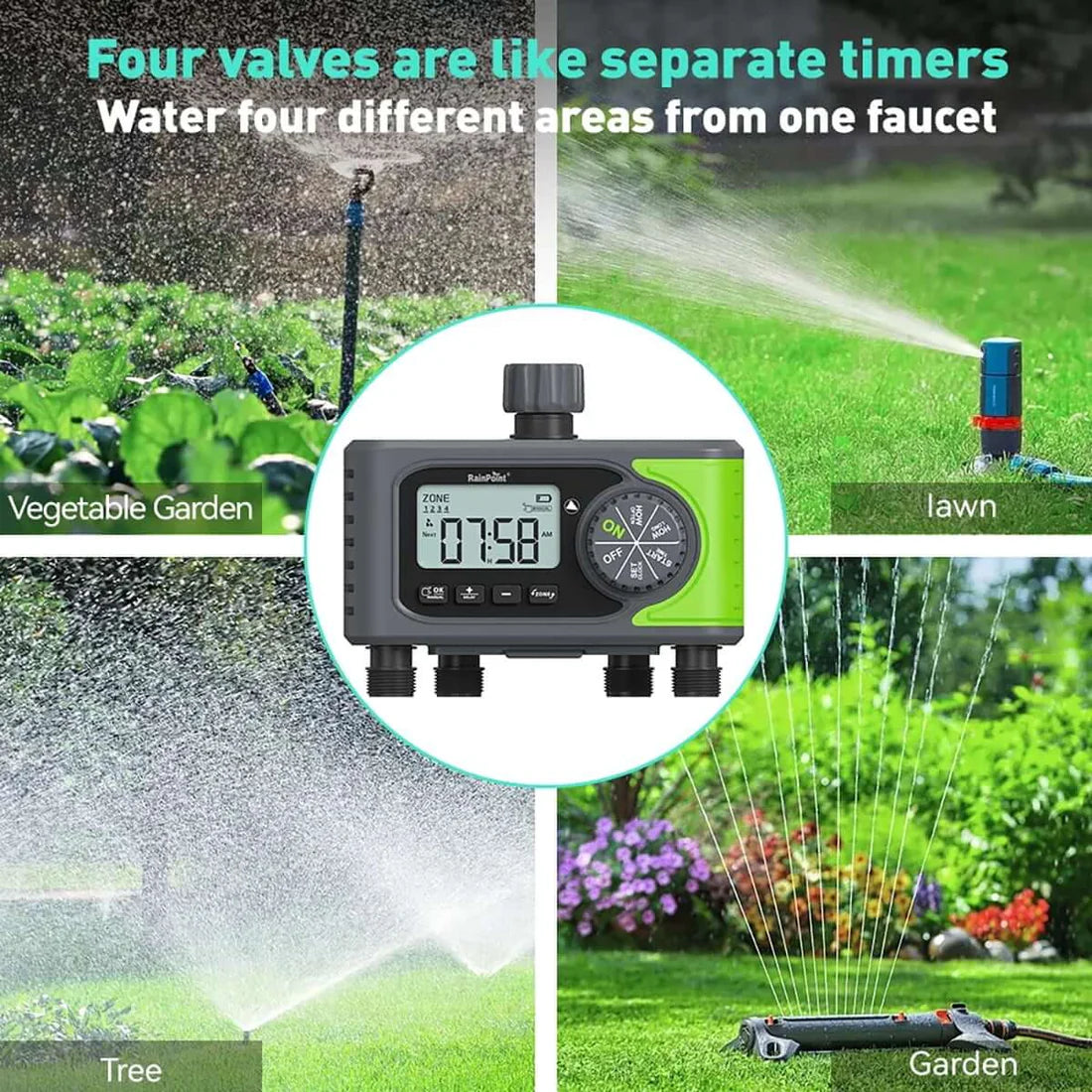 RainPoint 4-Zone Digital Water Timer