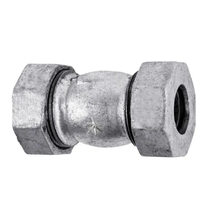 25mm galvanized pipe coupling with hexagonal ends for secure pipe connections
