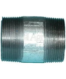 50mm galvanized barrel nipple with threaded ends for secure pipe connections