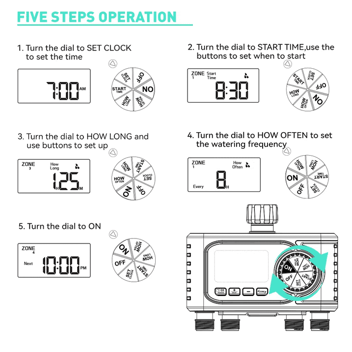 RainPoint 4-Zone Digital Water Timer