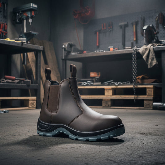 GrittGear Safety Shoes, Mangano Chocolate