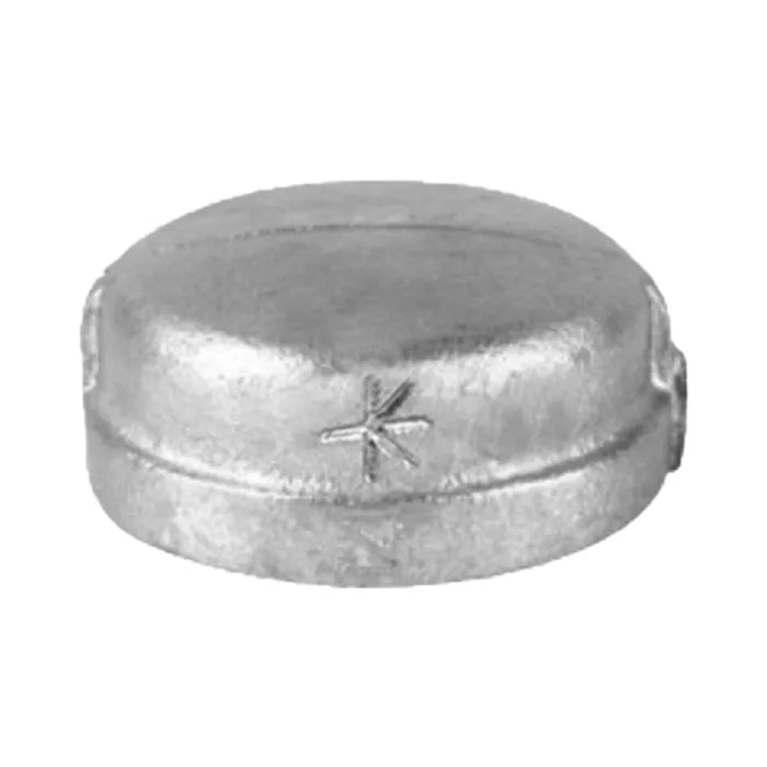 15mm galvanized end cap made of durable metal for pipe sealing and protection