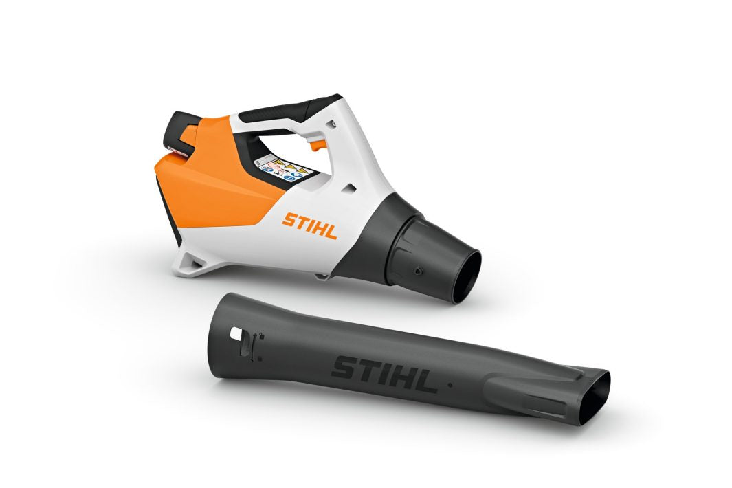 STIHL BGA30 cordless blower with detachable black nozzle for efficient leaf and debris clearing