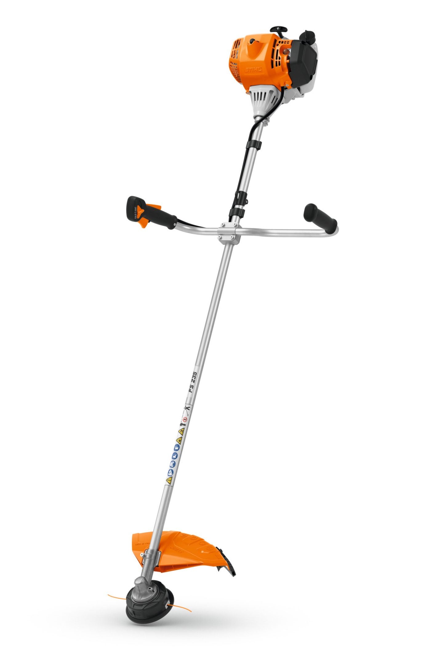 STIHL FS 235 brushcutter for sale with orange engine and ergonomic handles by GP Lawnmowers
