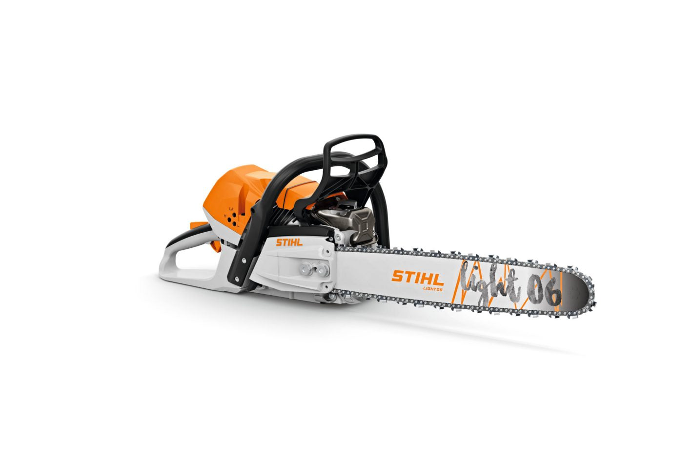 STIHL MS363 chainsaw for sale with 63cc engine and 3.5KW power in orange and white design