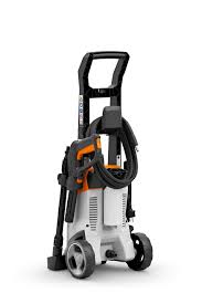 STIHL RE90 pressure washer with ergonomic handle and durable hose for efficient cleaning
