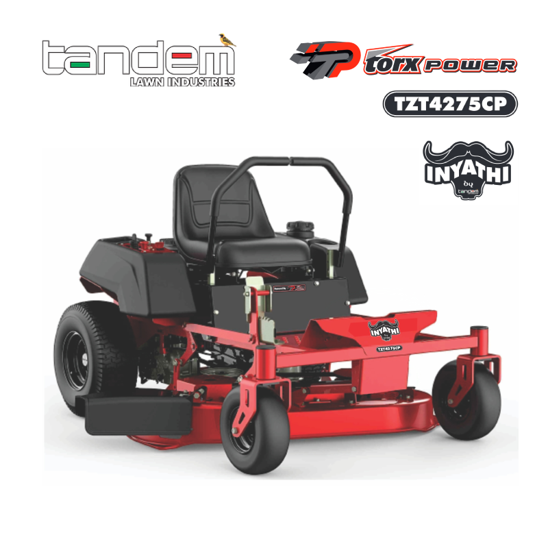 Inyathi zero turn lawn mower model NTINYATHI42 with 750cc Torx Power engine and Tandem Lawn Industries branding