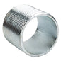 Close-up of a 25mm steel nipple fitting with threaded exterior for pipe connections