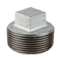 40mm galvanized hollow plug with threaded body and square head for plumbing or industrial use