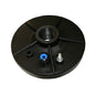 Black 40mm replacement baseplate made of durable HDPE with threaded central hole and connectors