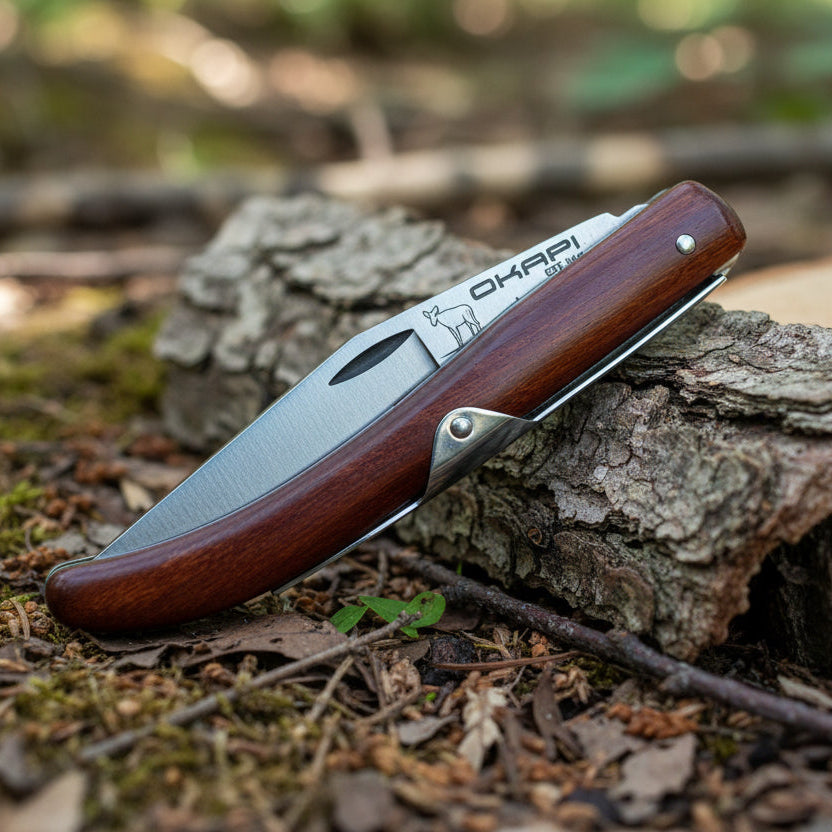 OKAPI FOLDING KNIFE WITH STAINLESS STEEL BLADE. - GP Lawnmowers