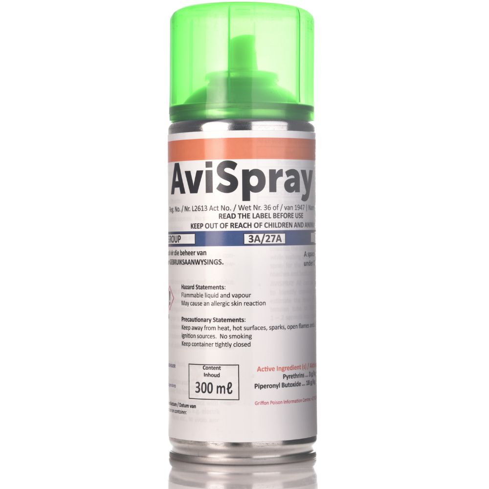 Avispray 300ml aerosol in a silver can with green cap for pest control use