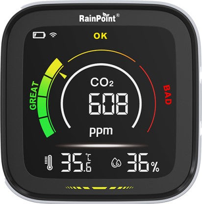 RainPoint Smart CO₂ and Gas Detector – Air Quality Monitoring Sensor