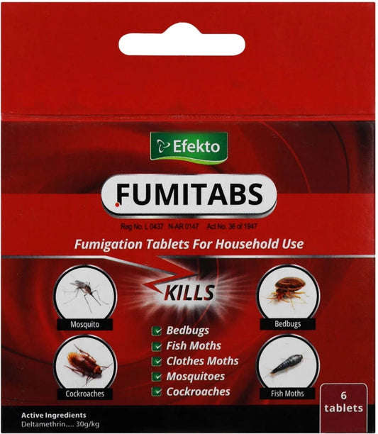 Efekto FUMITABS insect control fumigation tablets for household use kills mosquitoes bedbugs cockroaches
