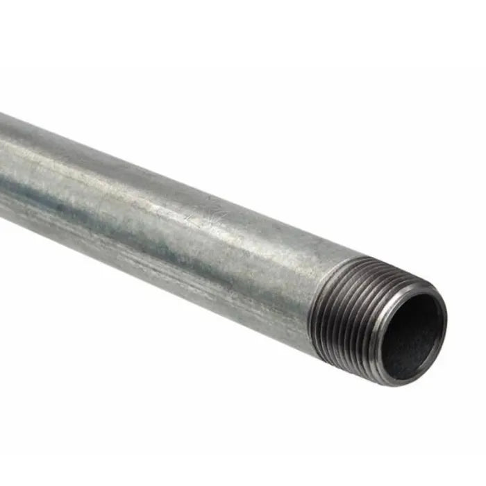 Galvanized pipe stand 25x300mm metal pipe with threaded end for industrial use