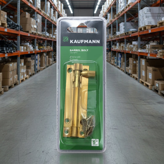 Kaufmann Barrel Bolt 76mm Solid Brass Straight