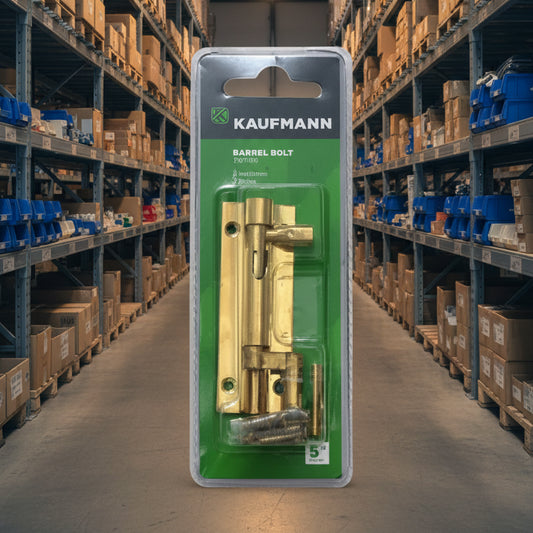 Kaufmann Barrel Bolt 76mm Solid Brass Necked