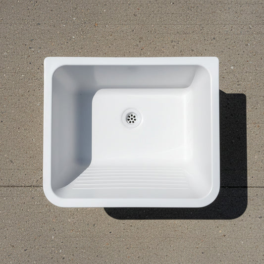 Wash Trough Single Bowl PVC Marble – Includes Bracket