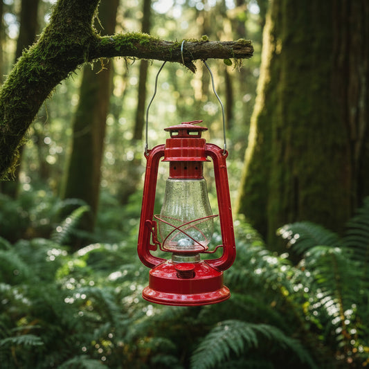 Hurricane Big Paraffin Lantern Red 34cm