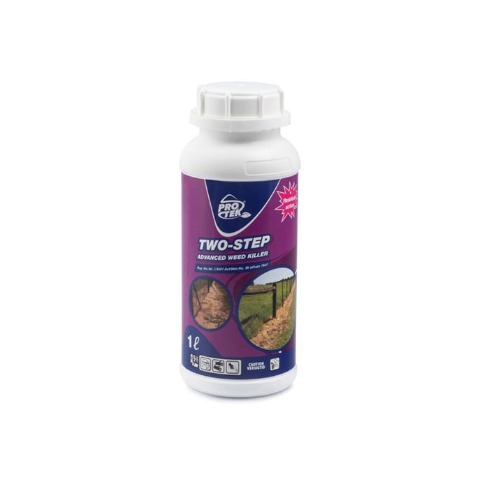 Two Step weed killer 1L bottle with purple label for advanced weed control in gardens and farms