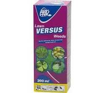 VERSUS 200ml lawn weed killer 200ml box with images of common lawn weeds for effective weed control