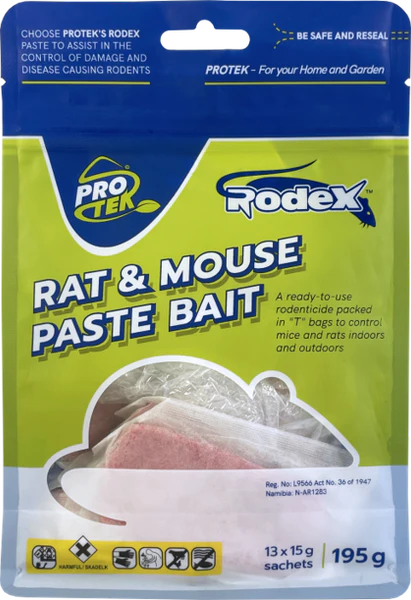 RODEX PASTE195G rodent control rat and mouse paste bait in 195 gram pack for indoor and outdoor use