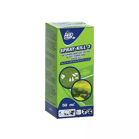 SPRAYKILL3 insecticide 50ml box for controlling aphids beetles moths scale thrips and whitefly