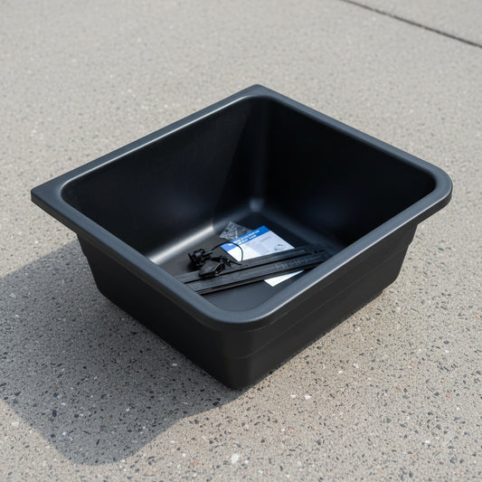 Wash Trough Single Bowl PVC Black – Includes Bracket