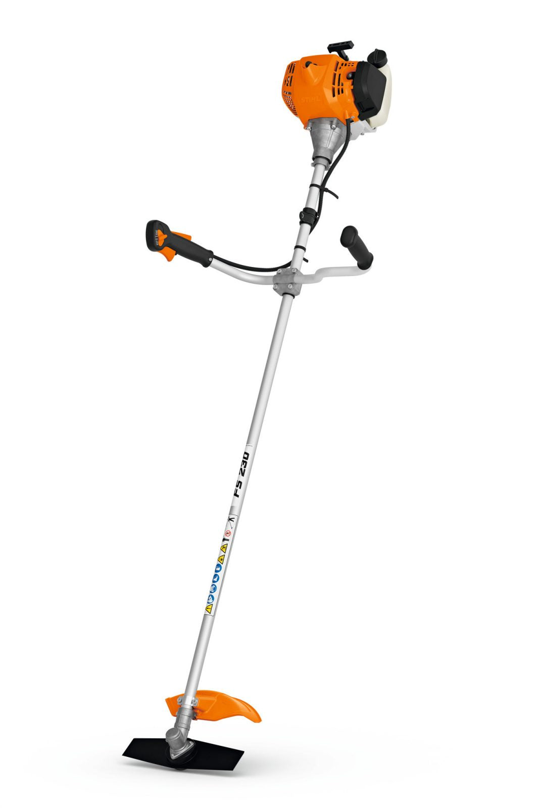 STIHL FS230 brushcutter for sale orange and silver petrol brushcutter with dual handle