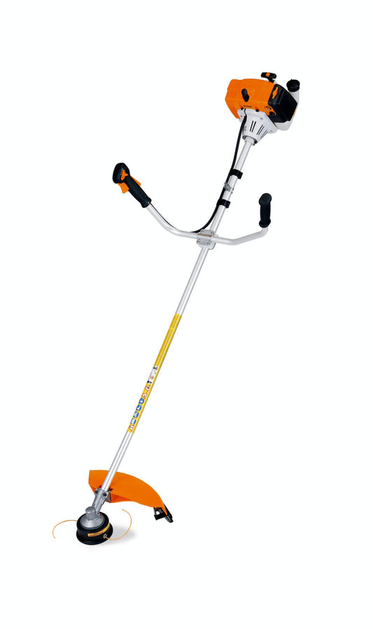 STIHL FS250 brushcutter for sale petrol brushcutter with orange and silver design and dual handles