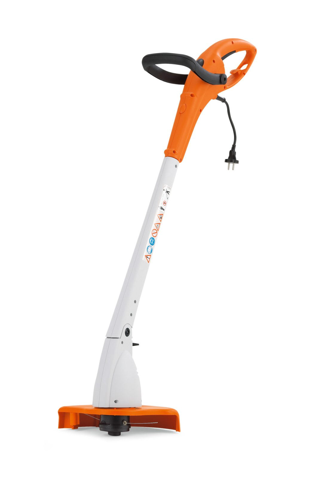 STIHL FSE31 electric trimmer with orange and white body and ergonomic handle for precise lawn edging