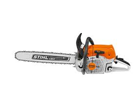 STIHL MS462 chainsaw for sale showing orange and white body with long cutting bar and chain