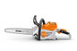 STIHL MSA200 chainsaw for sale with orange and white body and sharp cutting blade