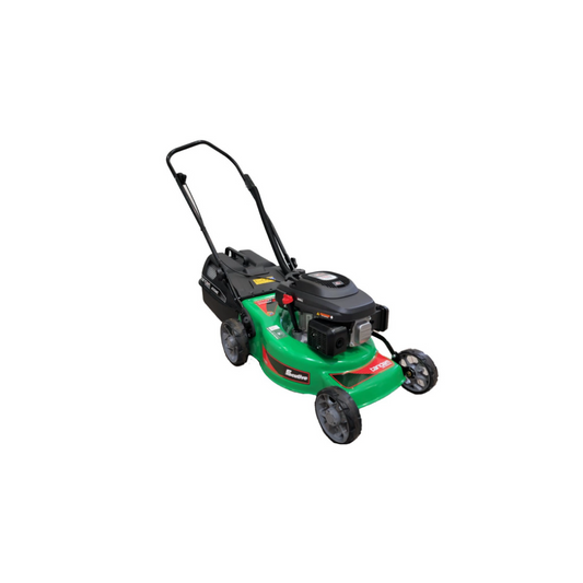 Tandem Executive Torx VX160 lawnmower green gas-powered push mower with black handle and wheels